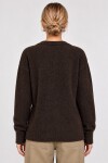 V Yaka Oversize Triko Kazak 4289 KAHVERENGİ LKİ0061