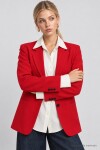 Vatkalı Blazer Dokuma Ceket KIRMIZI LNT0049