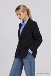 Vatkalı Blazer Dokuma Ceket SİYAH LNT0049