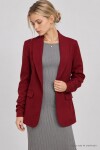 Vatkalı Büzgü Detaylı Dokuma Blazer Ceket BORDO LNT0050