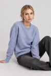 Yün Karışımlı Oversize Triko Kazak 4270 AÇIK MAVİ LKİ0062